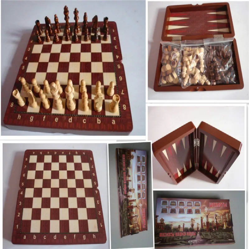 

Foreign Trade Three-dimensional Chess Three Boutique Folding One 29CM with Solid Wood Chess