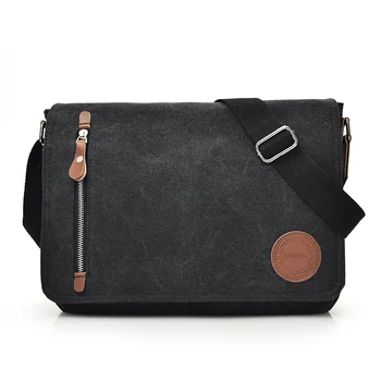 

2019 New Messenger Bag Canvas Large Capacity Zipper Satchels Casual School Shoulder Bags For Men Business Travel Crossbody Bag