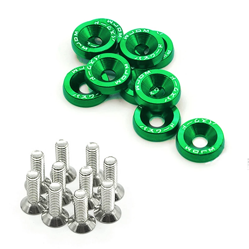 

Headlights 20*4mm 10pcs Washers & Bolts Anodized Aluminum Accessories Screw Fender Auto Brand New High Quality