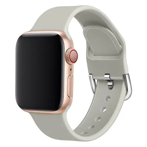 Rock white Силиконовый ремешок для apple watch 42 мм 38 мм apple watch 4 группа 44 мм 40 мм iwatch 4 3 2 1 браслет ремешок для часов аксессуары для часов - Цвет ремешка: Rock white