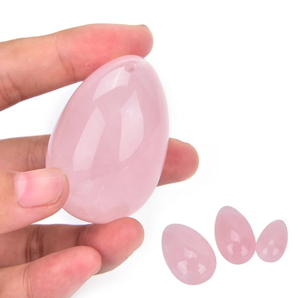 

3 sizes 1Pc Natural Rose Quartz Yoni egg Jade egg Crystal Ball Pelvic Kegel Exercise Vaginal Tightening Sphere