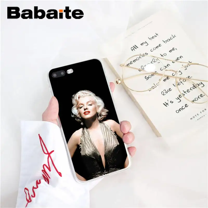 Babaite marylin monroe, TPU, аксессуары для телефонов, чехол, оболочка для iPhone 8, 7, 6, 6S Plus, X, XS MAX, 5, 5S, SE, XR, 10, чехол