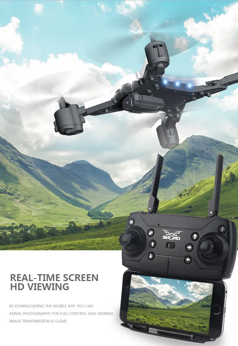 foldable wifi fpv rc quadcopter drone with 1080p 5.0 mp camera selfie drone