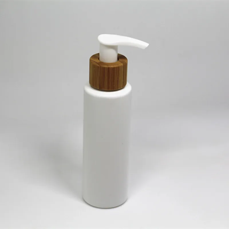 Пустая 5 шт./лот 120 мл пластиковая ПЭТ бутылка для шампуня лосьон насос с бамбуковой крышкой - Цвет: 3