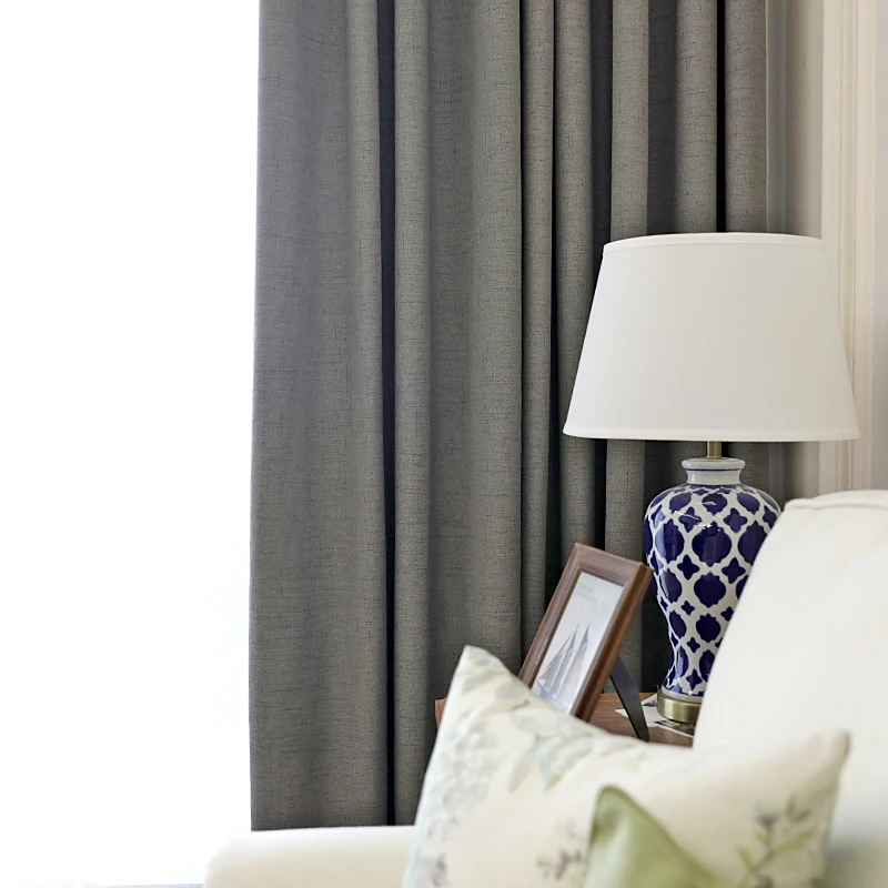 CITY IN CITY Plaid Blackout Home Decor Curtain For Living room Darpe Faux linen Curtains for Bedroom Rideaux Window Customized
