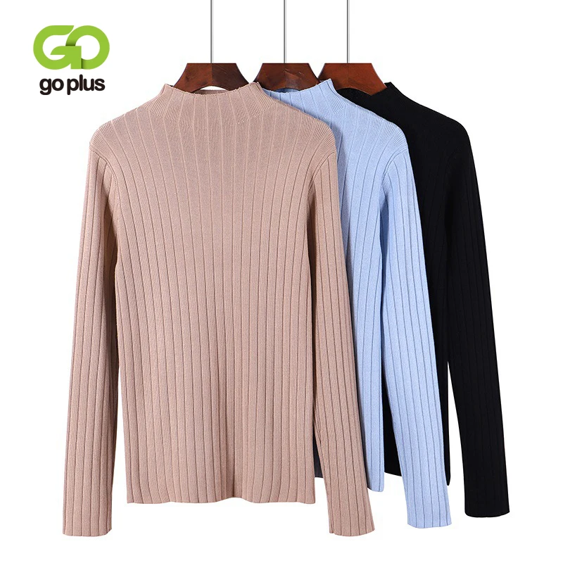 

GOPLUS Women Fashion Sweater 2019 New Autumn Winter Turtleneck Tops Women Knitted Pullovers Long Sleeve Sweaters Female Clothing
