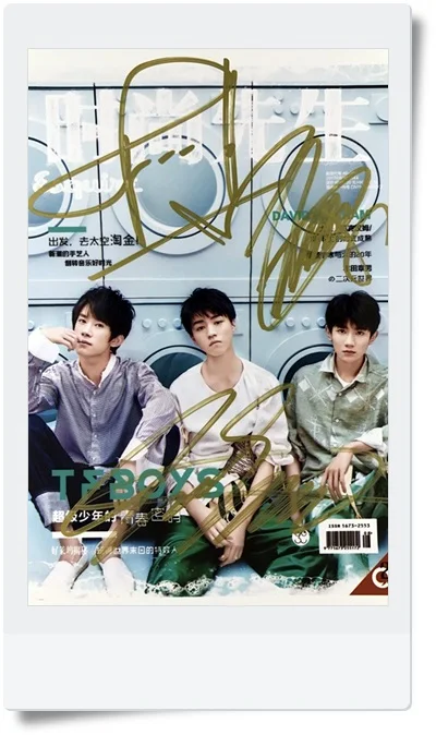 Фотография с автографом TFBOYS 6 дюймов Бесплатная доставка 08201701|freeshipping| |