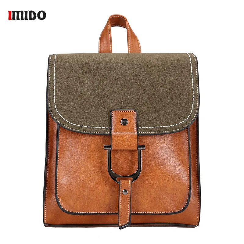 

Women's Small Backpack Girl PU Leather Preppy Style School Bag 2019 Fashion Brand Female Vintage Scrub Travel Rucksack for Women