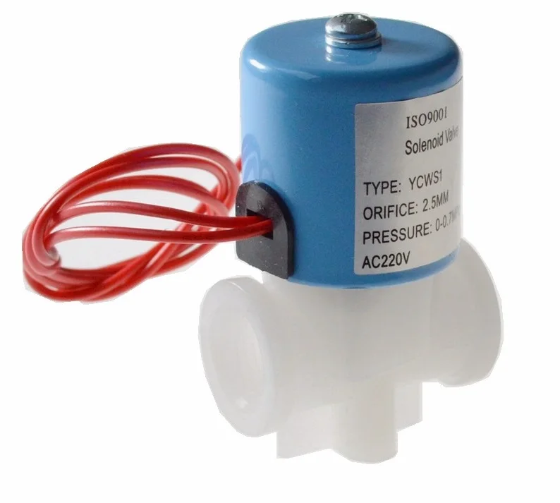 Нормально закрытый 1/" NPT внутренняя резьба pp Пластик Электрический Солнечный входе воды, воздуха, масла электромагнитный Клапан DC12V/dc24v /ac110v/220 В