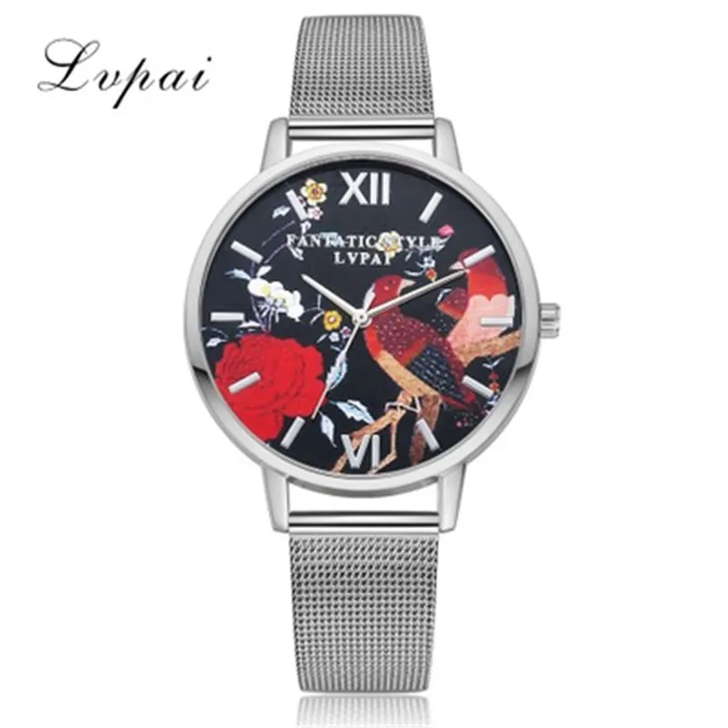 

Luxury Ladies Watch with Unique 2019 Leather Wrist Watch Flower Dial Casual for Women Quartz Clock Female Gift Bayan Kol Saati