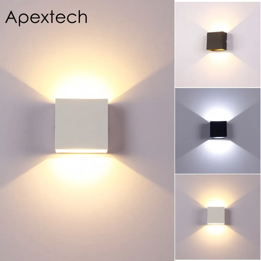 

Apextech 6W LED COB Wall Lamp Up&Down Bedroom Surface Mounted Night Lights CNC Aluminum Shell Indoor Hotel Corridor Lights