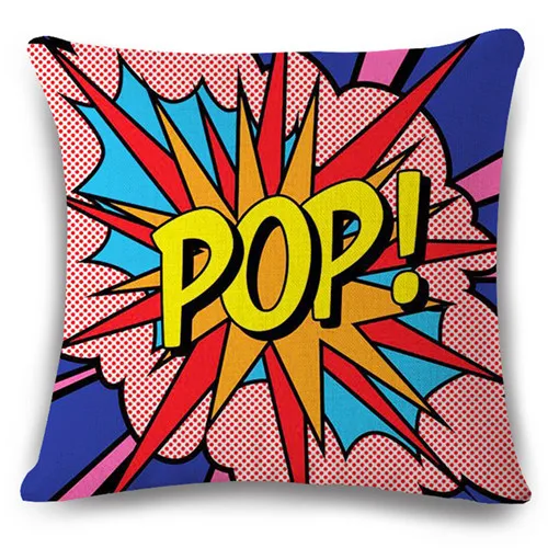 18 дюймов квадратный цвет граффити рок-н-ролл стильные чехлы на подушки буквы поп WOW POW BANG принт Супермена наволочка - Цвет: 3