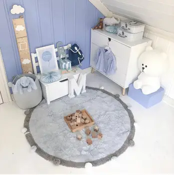 

Baby Mat Newborn Floor Rug Cotton Baby Kids Carpet Thick Playmat Round Play Games Activity Mats Toys for Children play ground