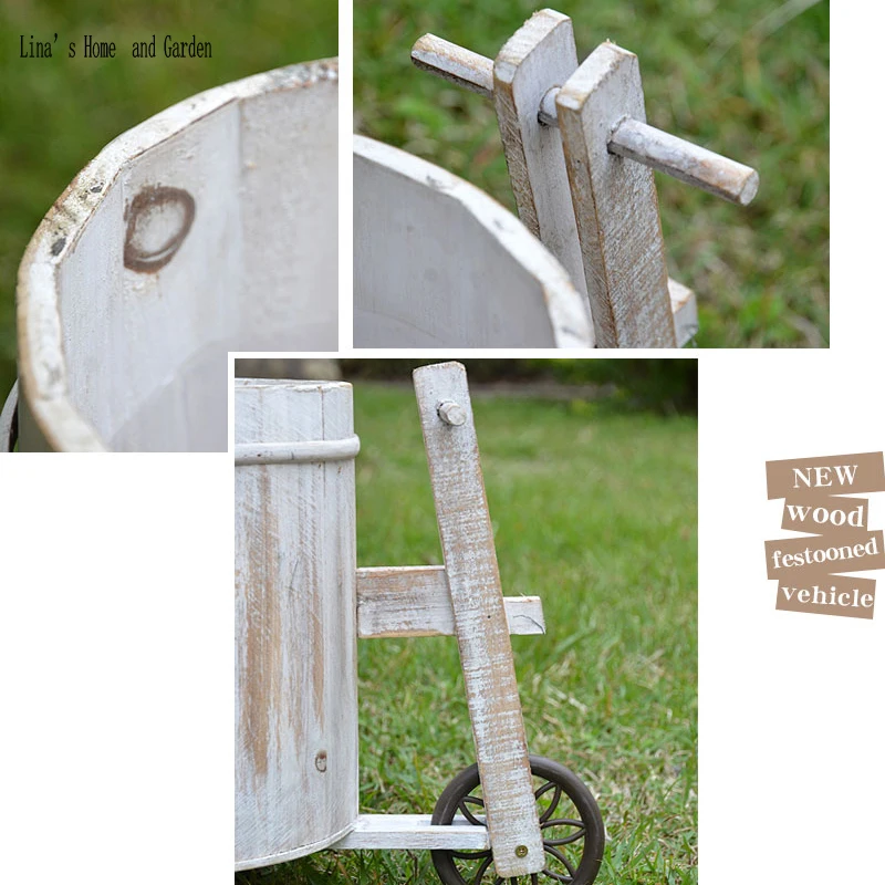 handmade shabby white small flowers carts vintage (3)