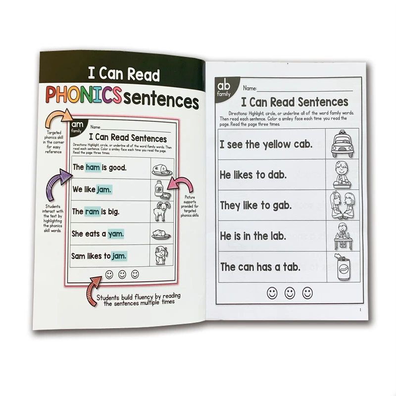 113 Pages English Phonics Exercise Book I Can Read Simple
