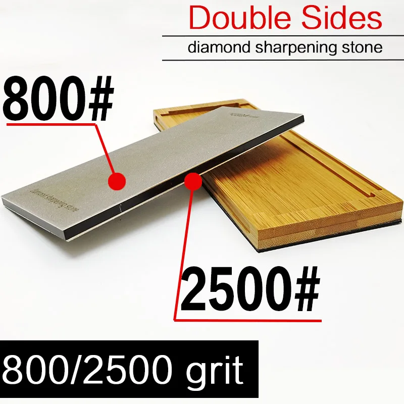 Двухсторонняя 80-3000 точилка для ножей с алмазным покрытием Профессиональная кухонная Заточка инструмента камни шлифования - Цвет: 800 2500 grit
