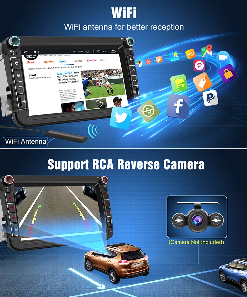 Flash Deal Pumpkin Android 8.1 Car Multimedia Player2 din 8"IPS Car Radio GPS Audio Stereo No DVD Player For VW/Volkswagen/POLO/PASSAT/Golf 4