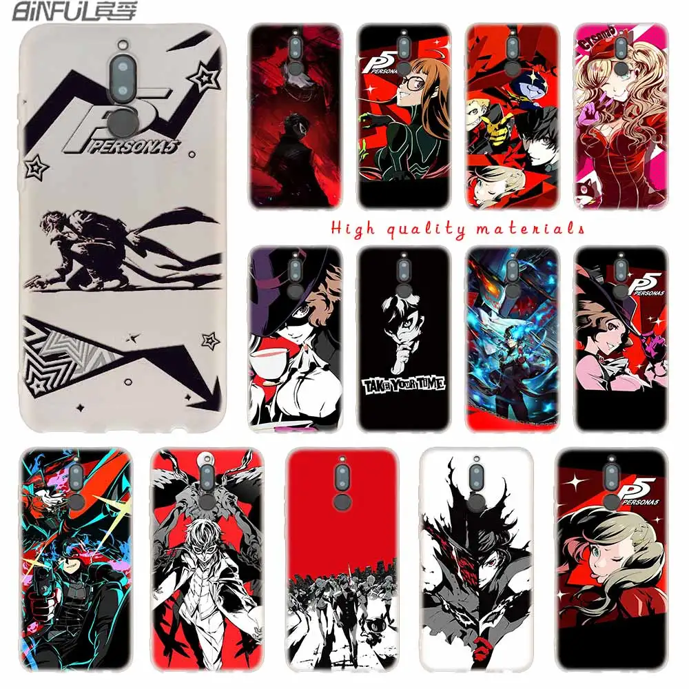 Persona 5 P5 Мягкая силиконовая задняя крышка для Huawei Mate 10 Lite 20 рro 20X S Y5 2017 Y9 2018 2019 NOVA 3 3i 4