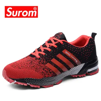 

SUROM Unisex Running Shoes Men Women Outdoor Athletic Breathable Sneakers Men Lightweight Shoes Zapatos De Mujer Size 35~47