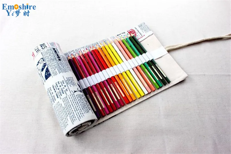 Emoshire English canvas color lead painting roller blind men and women pupils pencil pencil case pencil case Meng (3)