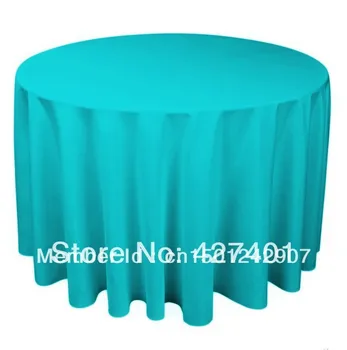 

Hot Sale 120" Lake Green Round Table Cloth Polyester Plain Table Cover For Wedding Events & Party Decoration