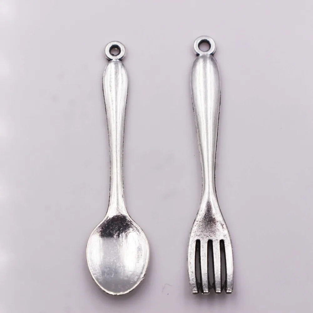 

16pcs Tibetan Silver tone fork Charms spoon charms beads for jewelry making