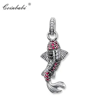 

Pendant Koi Fish 925 Sterling Silver Zirconia Courage For Women Classic Gift Thomas Key Chains Jewelry Charms Fit Ts Necklace