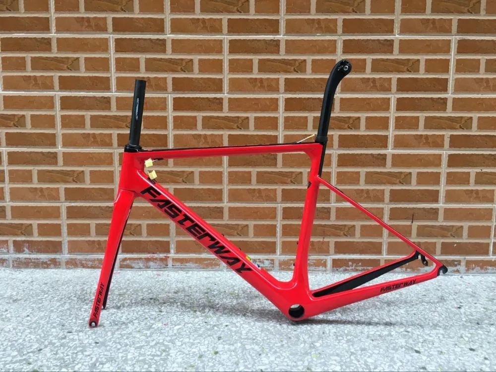 Excellent 2019 design super light FASTERWAY classic carbon road frameset D Brake carbon bike frame:Frameset+Seatpost+Fork+Clamp+Headset 3