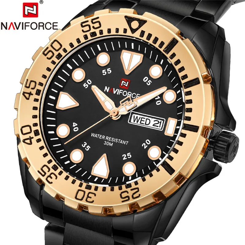 

NAVIFORCE Mens Watches Top Brand Luxury Military Army Steel Band Wrist Quartz Male Clock Man Watch Sport Relogios Masculino