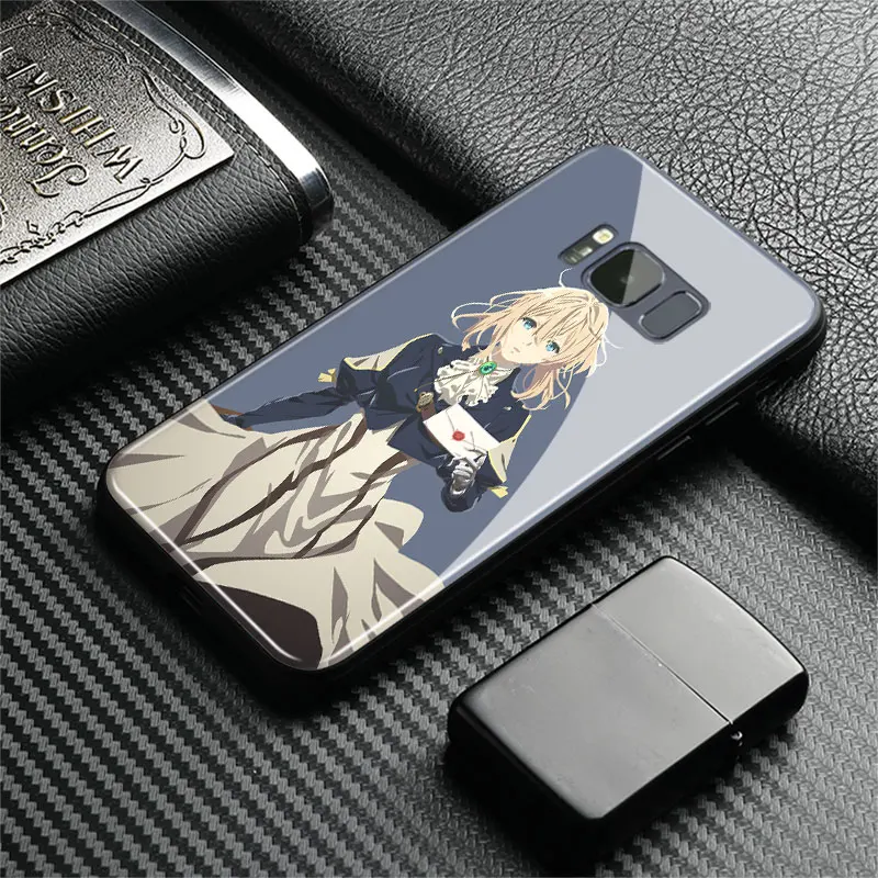 Violet Evergarden аниме Coque закаленное стекло Мягкий силиконовый чехол для телефона samsung