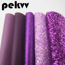 الأرجواني لامع مكتنز النسيج و فو الجلود الاصطناعية بو DIY بها بنفسك الانحناء A4 ورقة 8 "x 11.8" 1 قطعة HD011(China)