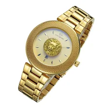 KEEP MOVING casual fashion brand  men's watch  quartz watch resistance stainless steel  Wrist Watches hand gold  calendar watch