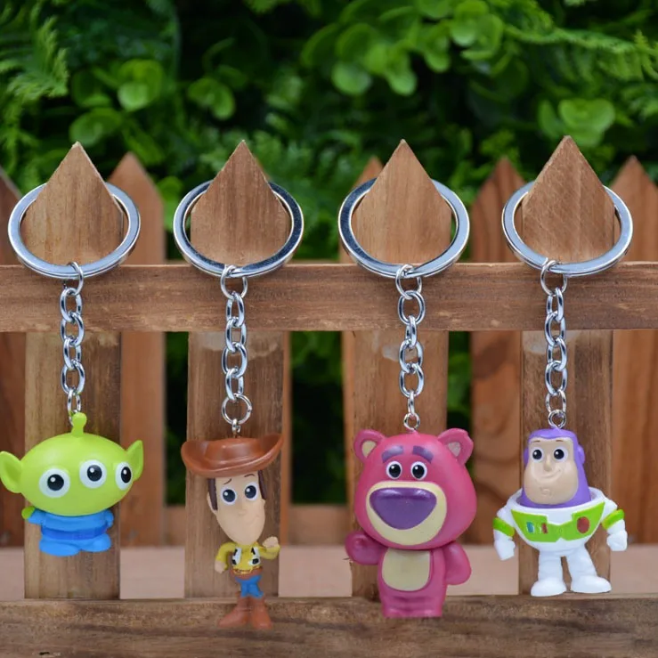 

Action 4 Pcs/set Keychains Toys Disney Movie Toy Story JESSIE Sheriff Woody LOSTO BEAR ALIEN BUZZ LIGHTYEAR Kid Collectible Toys