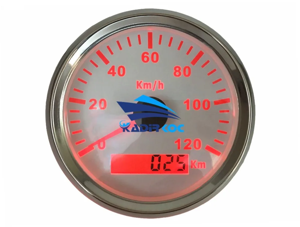 1 шт. бренд 85 мм авто спидометры GPS 0-120 км/ч lcd скорость mileometer водонепроницаемый с красной подсветкой 9-32 В Универсальный
