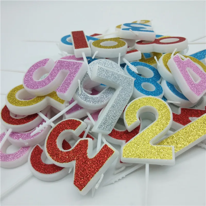 

Number Birthday Candles Golden Sliver Pink Red Blue Kids boys girls Happy Birthday Cake Topper Candles for Party Cake Decoration