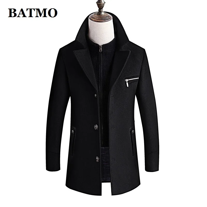 BATMO new arrival winter high quality wool thicked warm trench coat men,men's casual wool jackets,plus-size M-4XL,8863