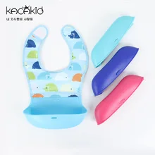 KACAKID, унисекс, детские нагрудники для девочек и мальчиков, водонепроницаемый, съемный, для кормления, детское полотенце, милые животные, силиконовый детский нагрудник, Fodable ka5092