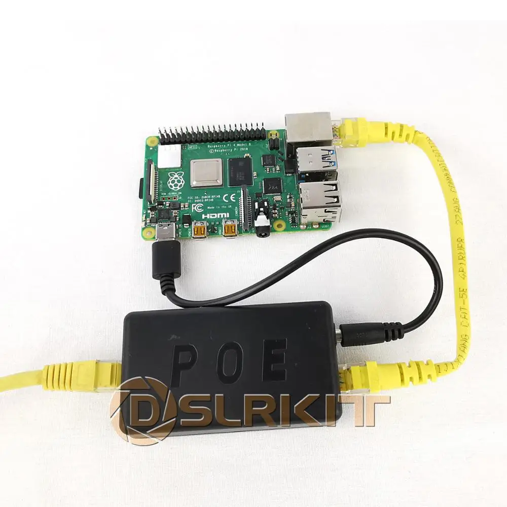 DSLRKIT 5V 3A 4A 20Watt Gigabit Raspberry Pi 4 4B Active PoE Splitter USB TYPE C Ethernet