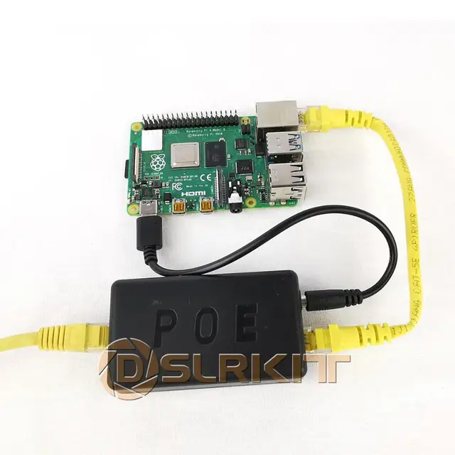 $14.99 DSLRKIT 5V 3A 4A 20Watt Gigabit Raspberry Pi 4 4B Active PoE Splitter USB TYPE C Ethernet