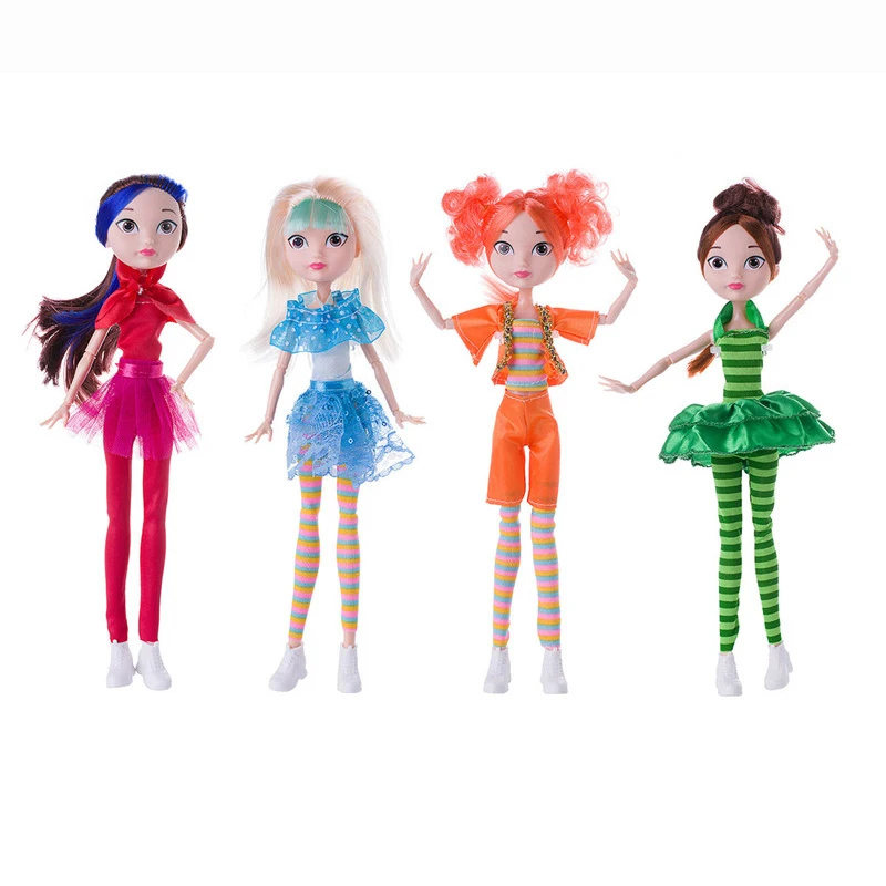 

4pcs/Set 27cm Russian Anime Fairy Fantasy Patrol hair Doll joint Fairy Patrol Doll clothes Toys Christmas Birthday Gift