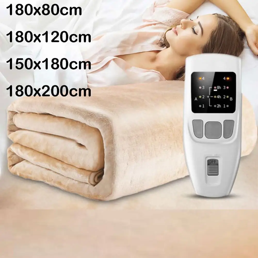  High Grade Warm Heater Velvet Electric Heating Blanket 4 Gear Temperature Timing Controller Room El - 4000017047948