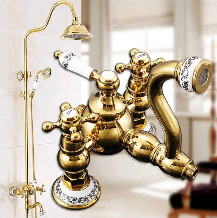 Free Shipping Bath & Shower Faucet Gold Shower head faucet Bathtub