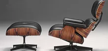 Mid Century Modern Classic Rosewood Plywood Chaise Lounge Chair&Ottoman Premium High Grade Leather Chaise Lounge Swivel Chair