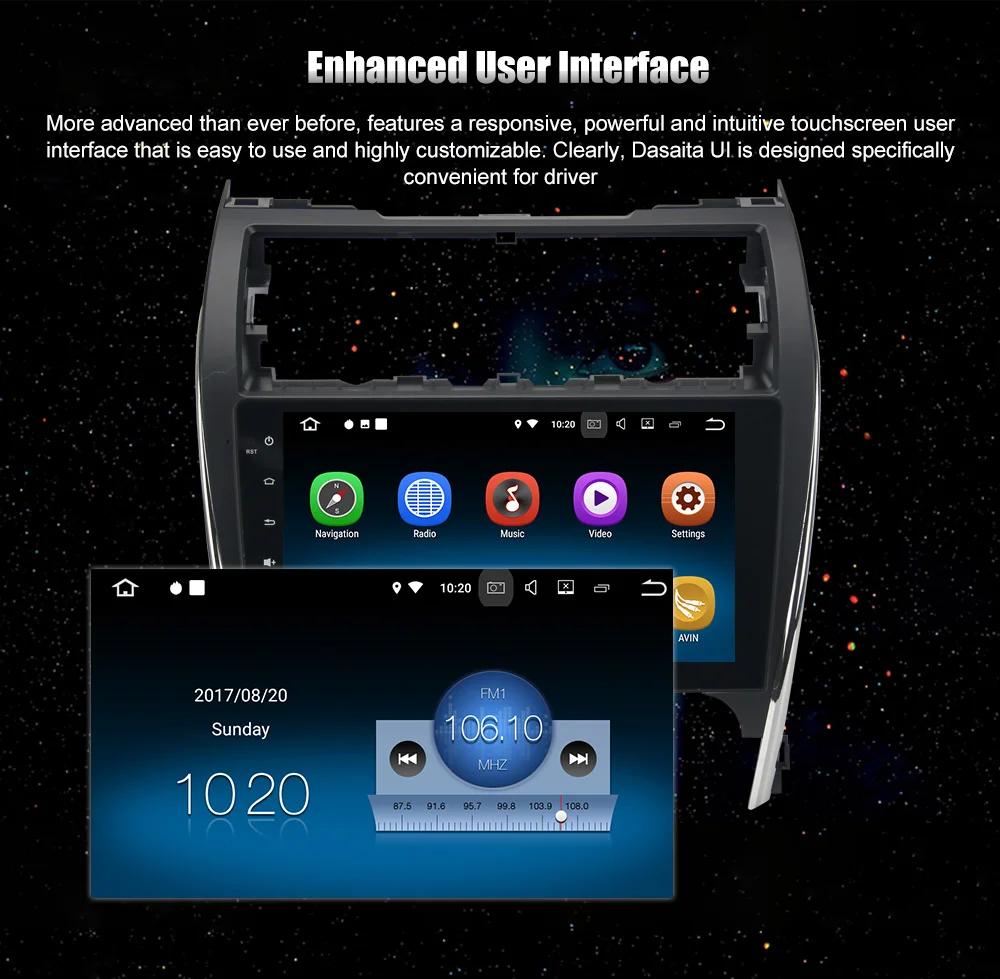 Cheap 10.2" Android 8.1 Car GPS player for Toyota Camry 2012-14 USA&Mid-East Version auto Car radio head unit  2Gb Ram+16Gb Rom 64bit 13