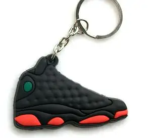 Мини Силиконовый Jordan 13 брелок сумка Шарм для женщин мужчин детей брелок подарки тапки держатель для ключей кулон аксессуары брелок на ключи в виде обуви - Цвет: Photo Color12