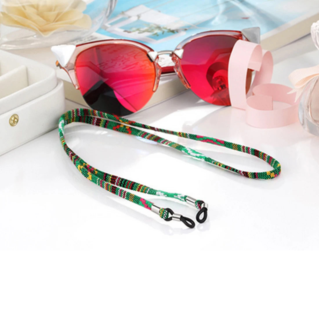 Practical Eyeglass sunglasses cotton neck string cord retainer strap