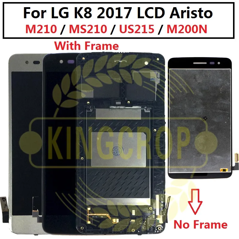 

New For LG K8 2017 LCD Aristo M210 MS210 US215 M200N LCD Display Screen Assembly Touch Sensor Digitizer M210 LCD With Frame