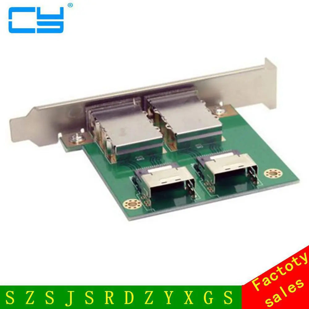 

Dual Ports Mini SAS SFF-8088 to SAS 36Pin SFF-8087 PCBA Female Adapter with PCI Bracket