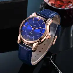2018 Новое поступление мужская мода Водонепроницаемый кожаный ремешок аналоговые кварцевые наручные часы мужские часы лучший бренд класса
