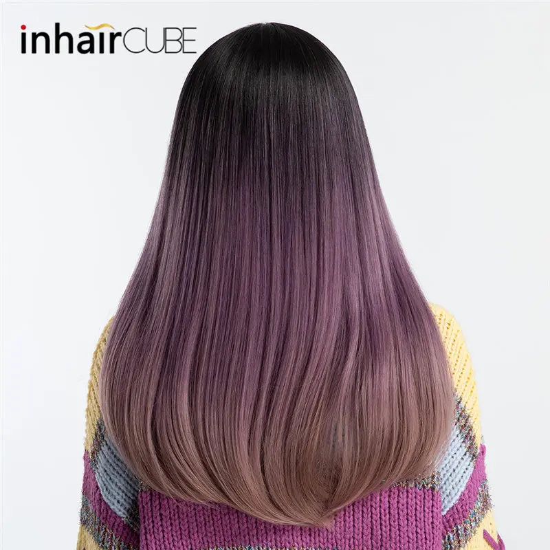INHAIR CUBE 22 женские парики модный синтетический Омбре длинные прямые волосы средняя